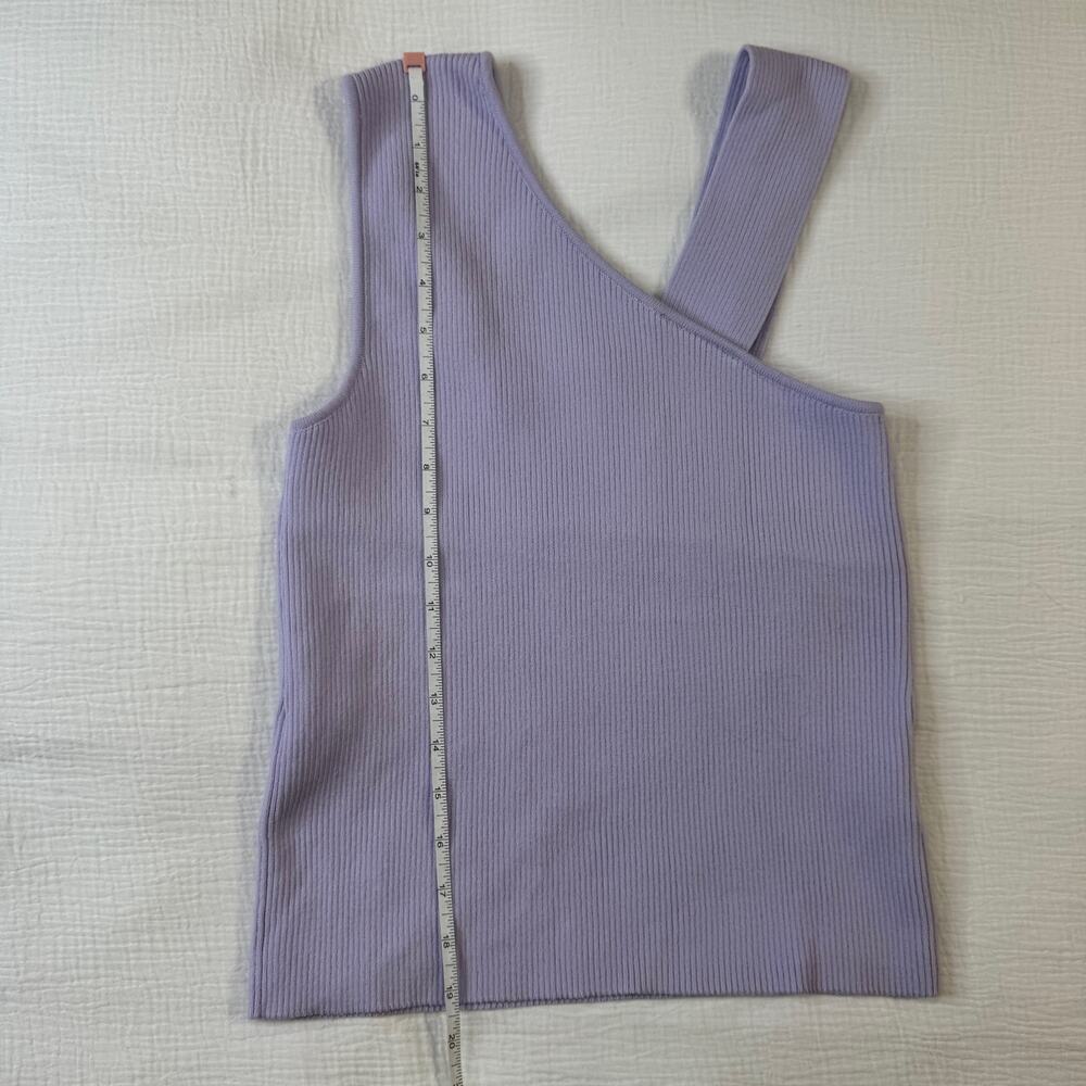 DSTLD Asymmetrical Ribbed Knit Tank Top Lilac Purple Lavender Women’s Medium - Picture 5 of 13